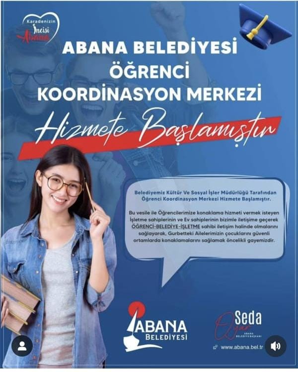 Abana Belediyesi Öğrenci Koordinasyon Merkezi hizmete başladı.